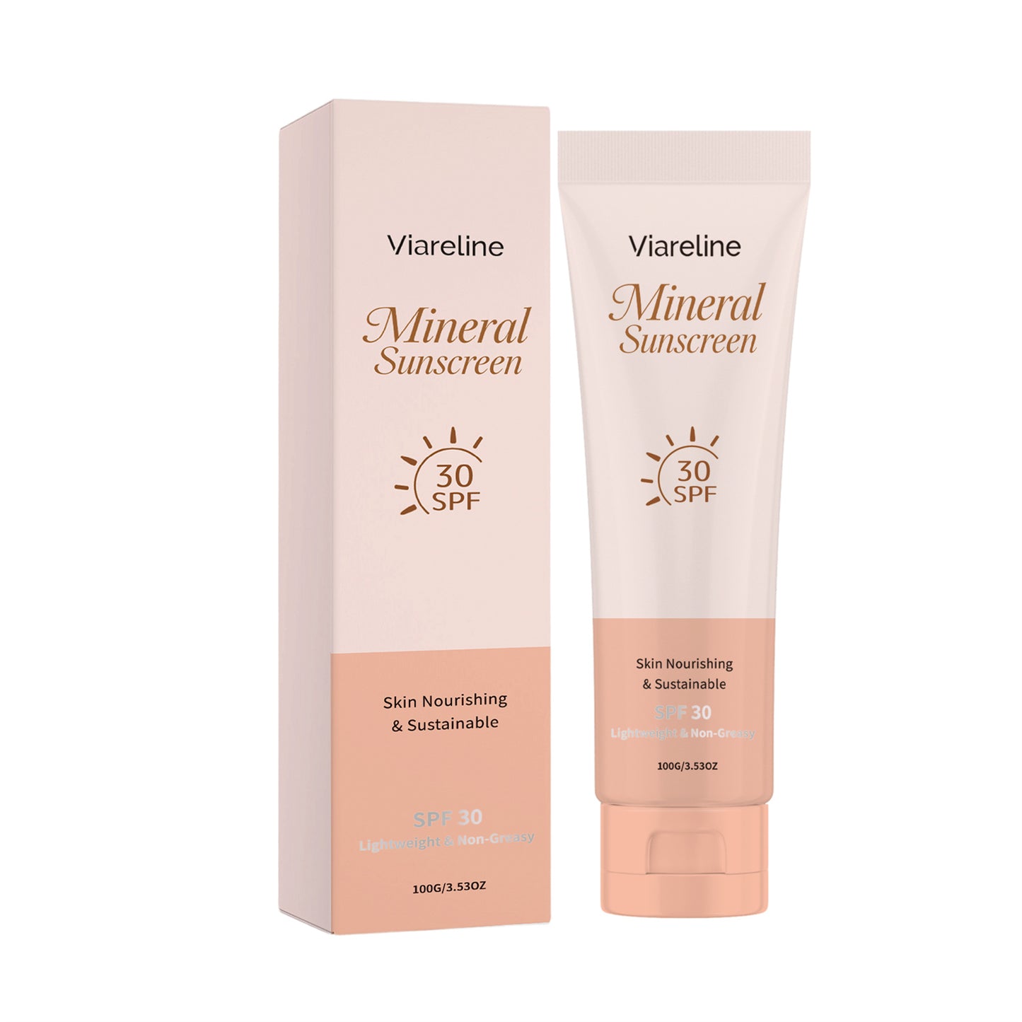 Mineral Sunscreen Cream 100g - Water & Zinc Oxide-Based UV Protection