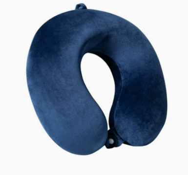 Memory Foam U-Shaped Travel Neck Pillow with Soft Velvet Cover – Cervical Support for Car, Airplane, Office Nap