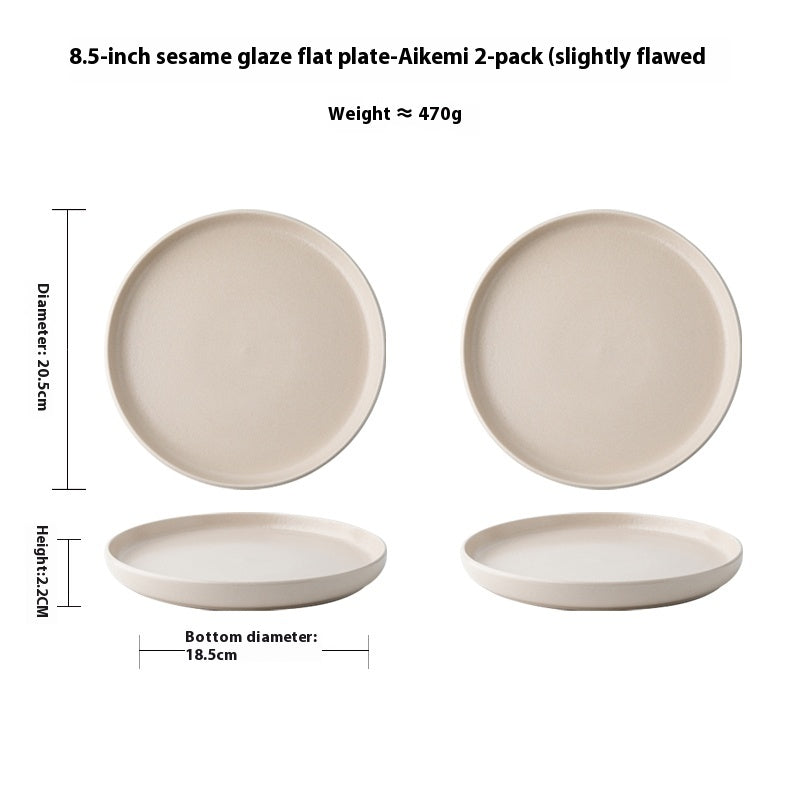 Solid Color Nordic Style Ceramic Plate – 8.5 Inch Dinnerware Set, Kitchen & Dining