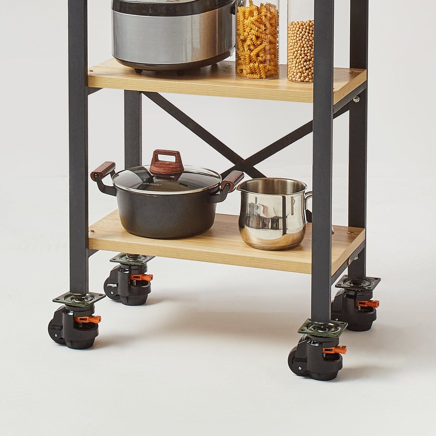 Heavy Duty Adjustable Casters Set of 4 - 360° Swivel, 2200 Lbs Capacity