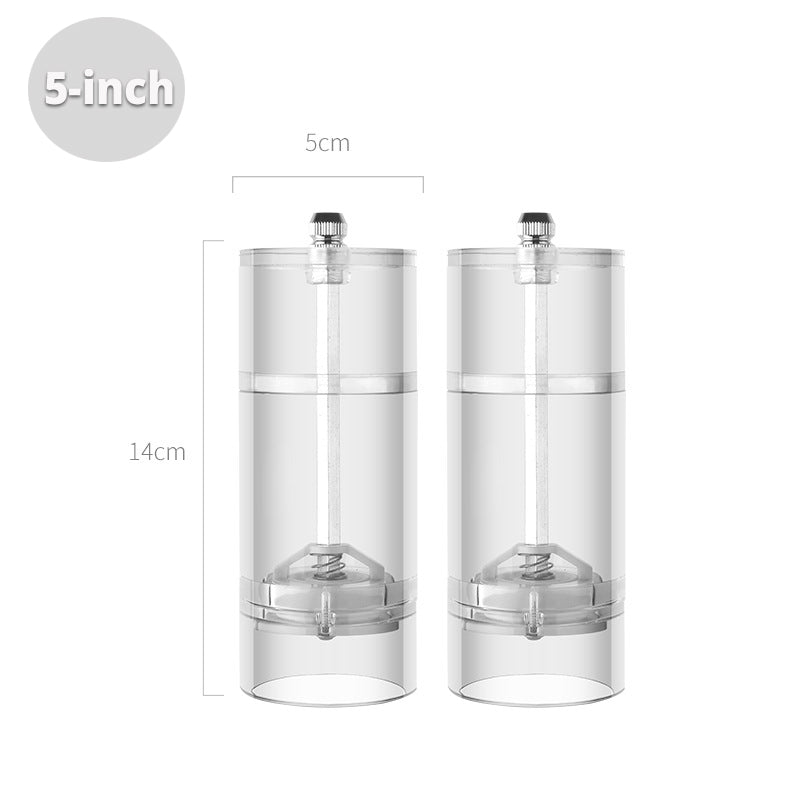Acrylic Spice Grinder Cylindrical Transparent Kitchen Tool - 5/6/8 Inch Variants