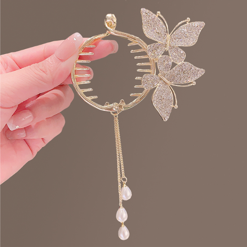 Butterfly Hair Clips - High Ponytail Grab Clips, Set of 2