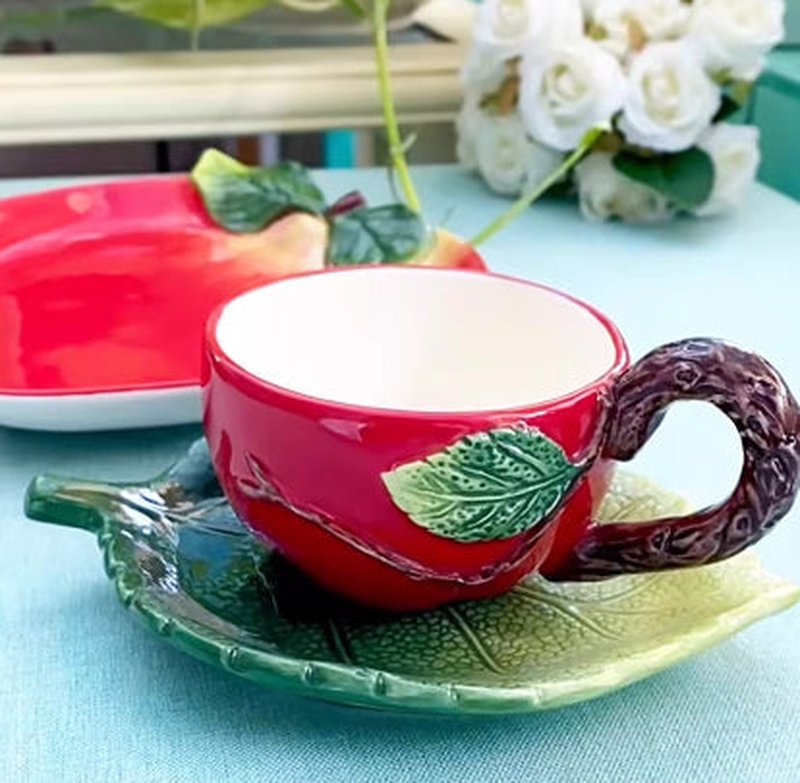 Cartoon Patterned Simulated Tea Cup Vase - Home Decor & Kitchen Storage