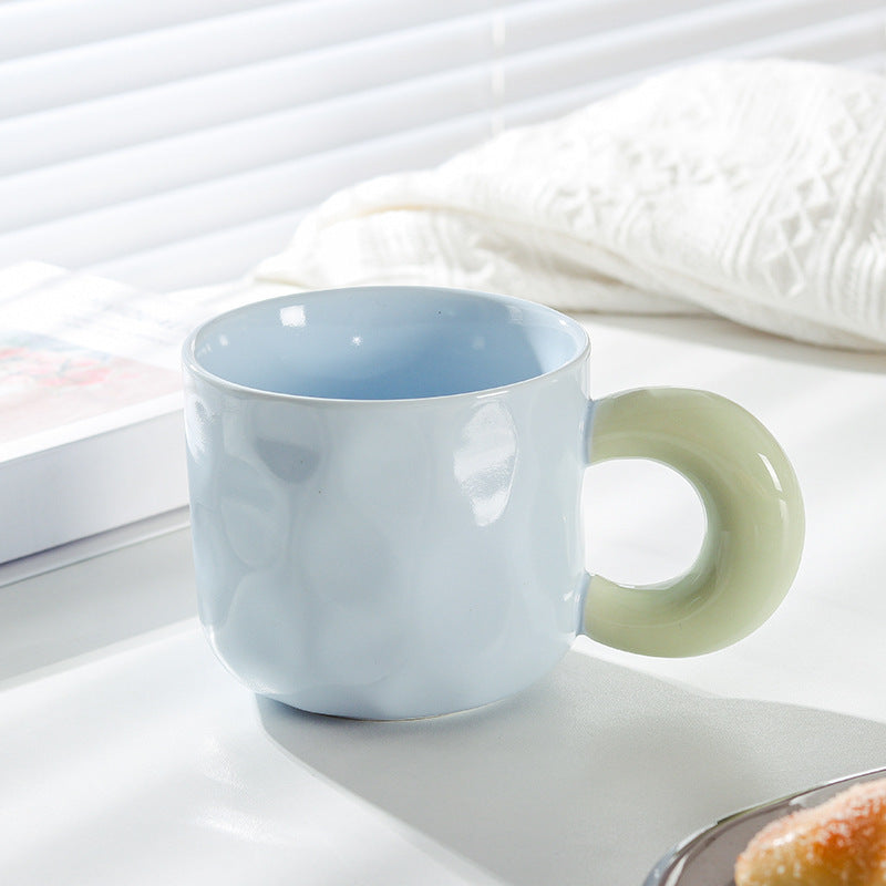 Cute Cartoon Ceramic Mug with Lid and Spoon - Multiple Colors & 500ml