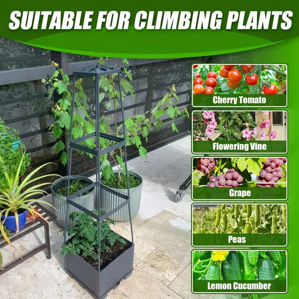 2-Pack 44.8" Self-Watering Tomato Planter with Trellis