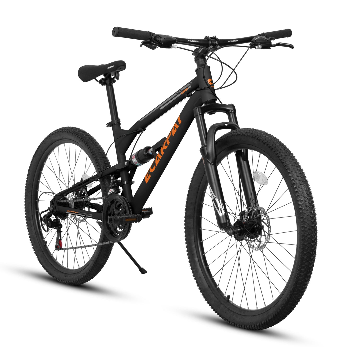 26-Inch Mountain Bike with Steel Frame & Shock Absorber - Black/Orange