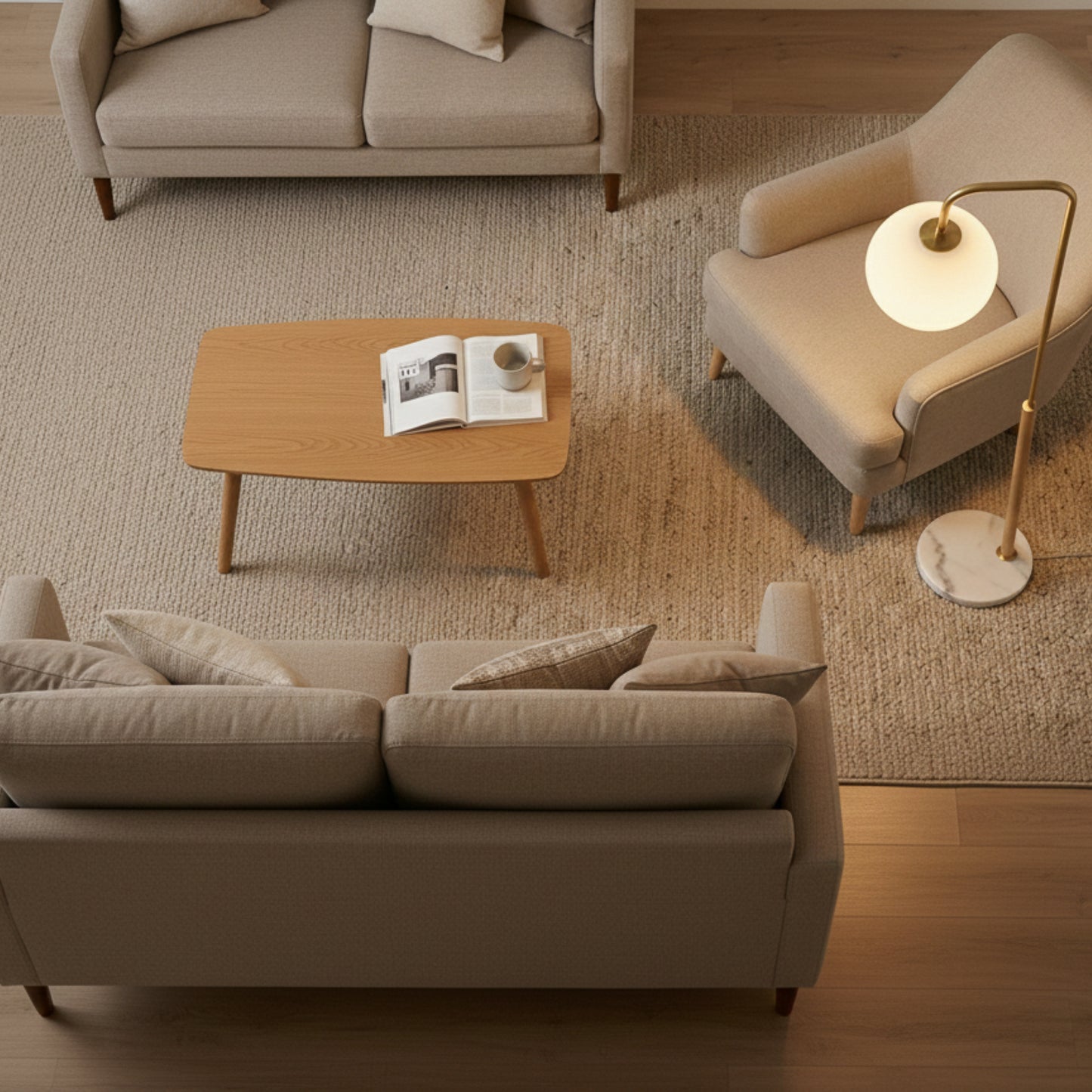 Tall Corner Floor Lamp, Standing Light For Living Room, Bedroom &