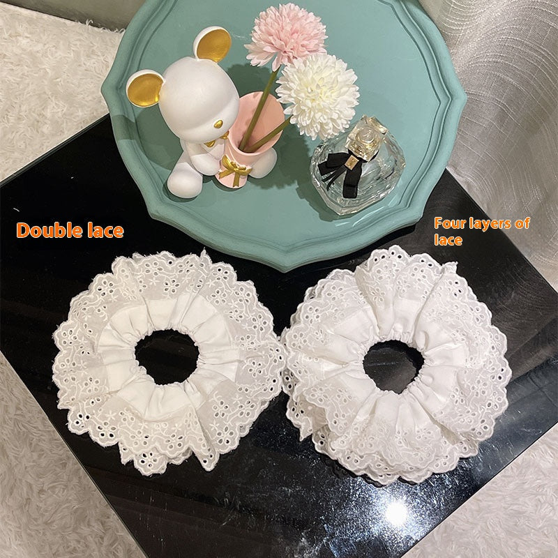 Trendy Lace Hair Ring Set - Handmade French Style Hair Accessories