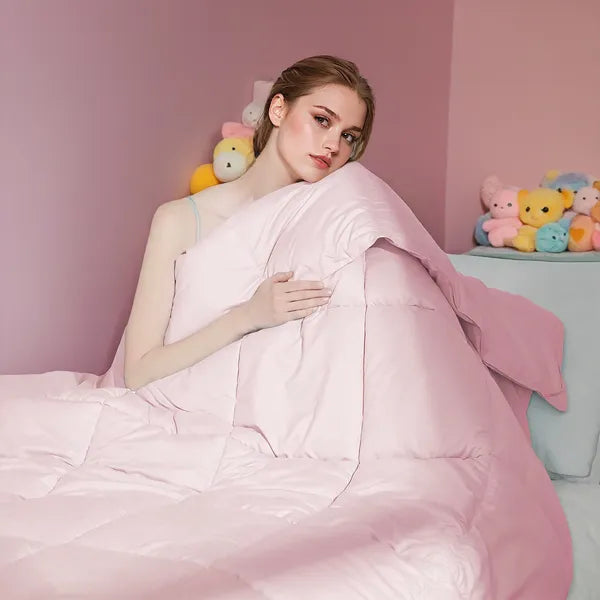Pink Comforter Insert - Soft, Machine Washable, All Seasons