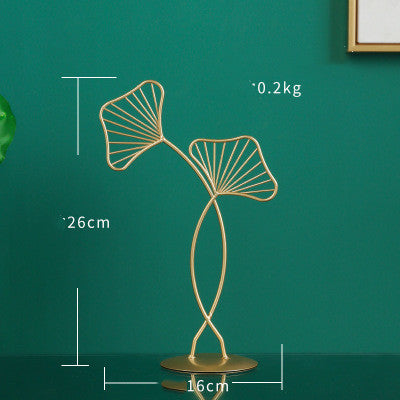 Modern Nordic Gold Circle Metal Table Ornament for Home Decor