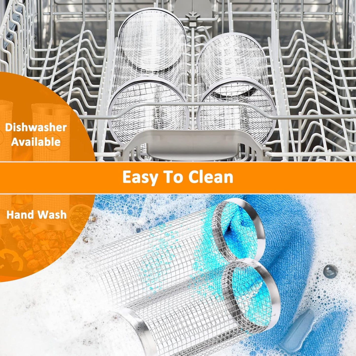 304 Stainless Steel Grill Basket Set - BBQ Accessories for Men