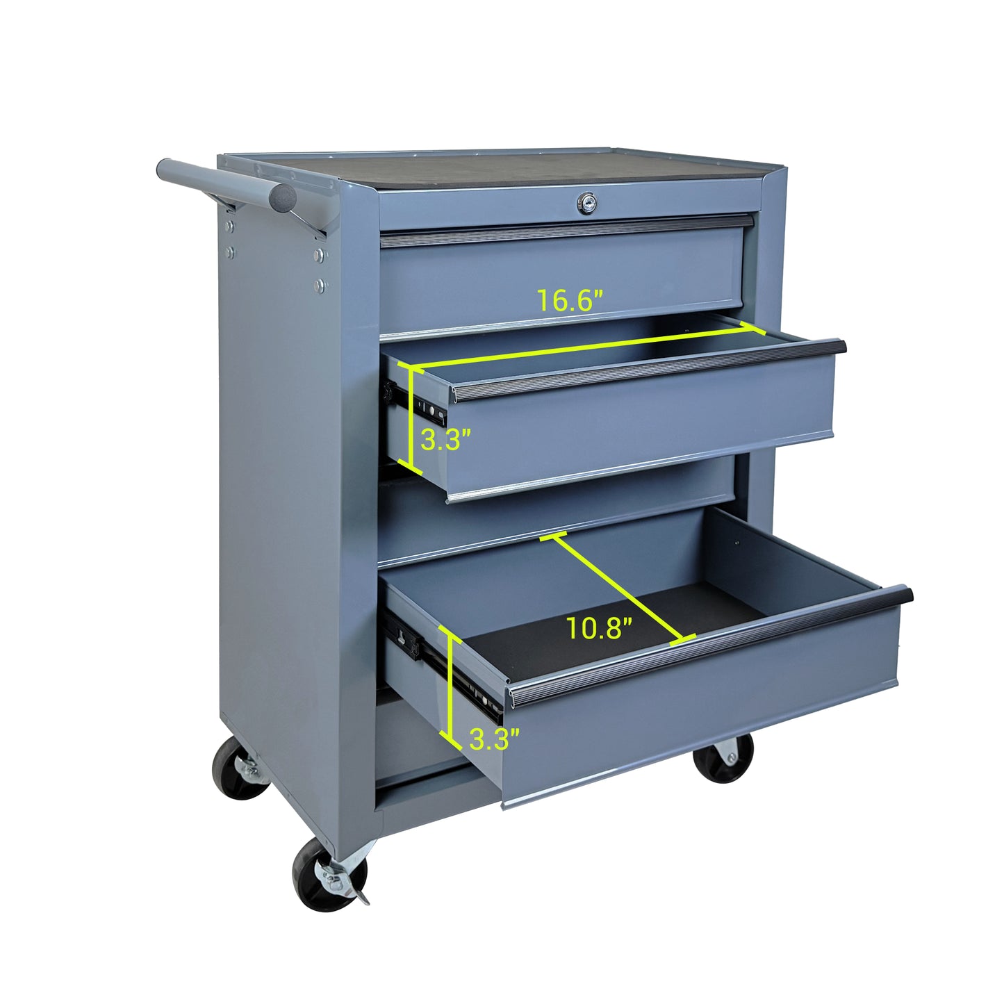 Rolling Metal Tool Chest with 6 Drawers - 20 Inch Steel Storage Cabinet, Grey