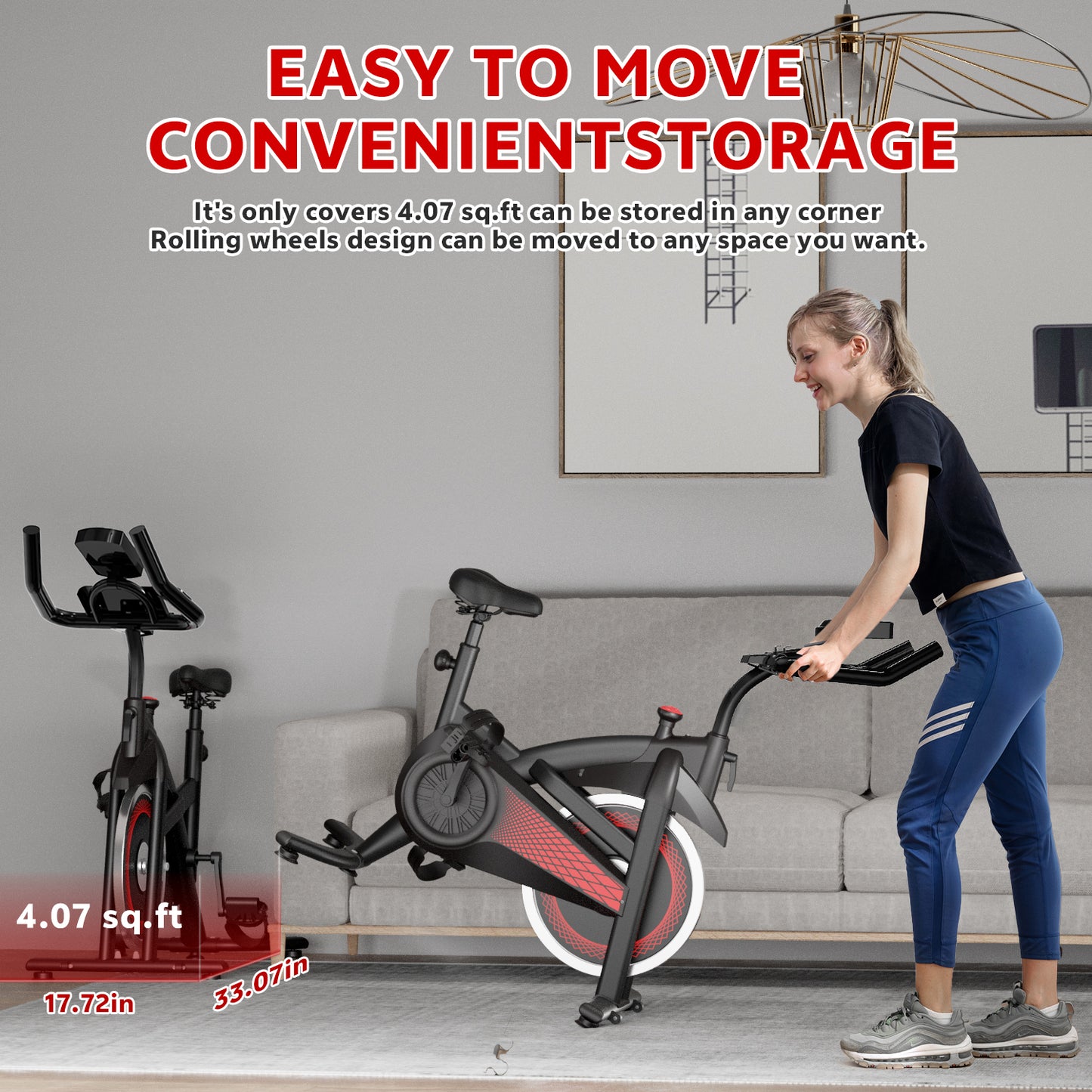 Adjustable Magnetic Resistance Exercise Bike with Tablet Mount