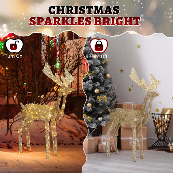 Motorized Christmas Reindeer with LED Lights - 3.6FT Outdoor Decor