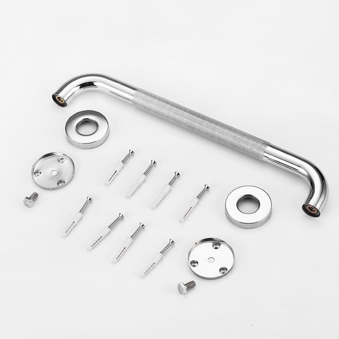 Stainless Steel Handrail with Anti Slip Rolled Flower Design - Modern Barrier-Free Support