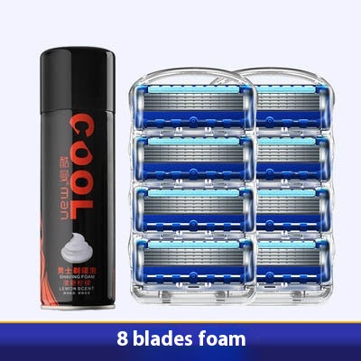 Men's 5-Layer Manual Razor Shaver with Blade Refills