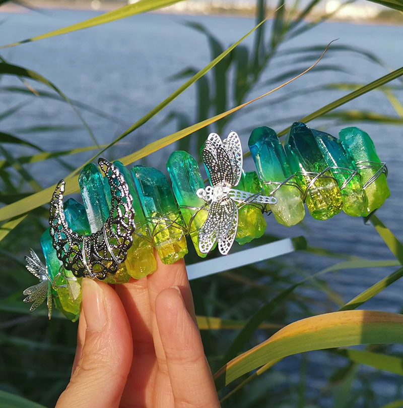 Handmade Dragonfly Hairband for Bridal and Special Occasions - Moon Crown Accessory
