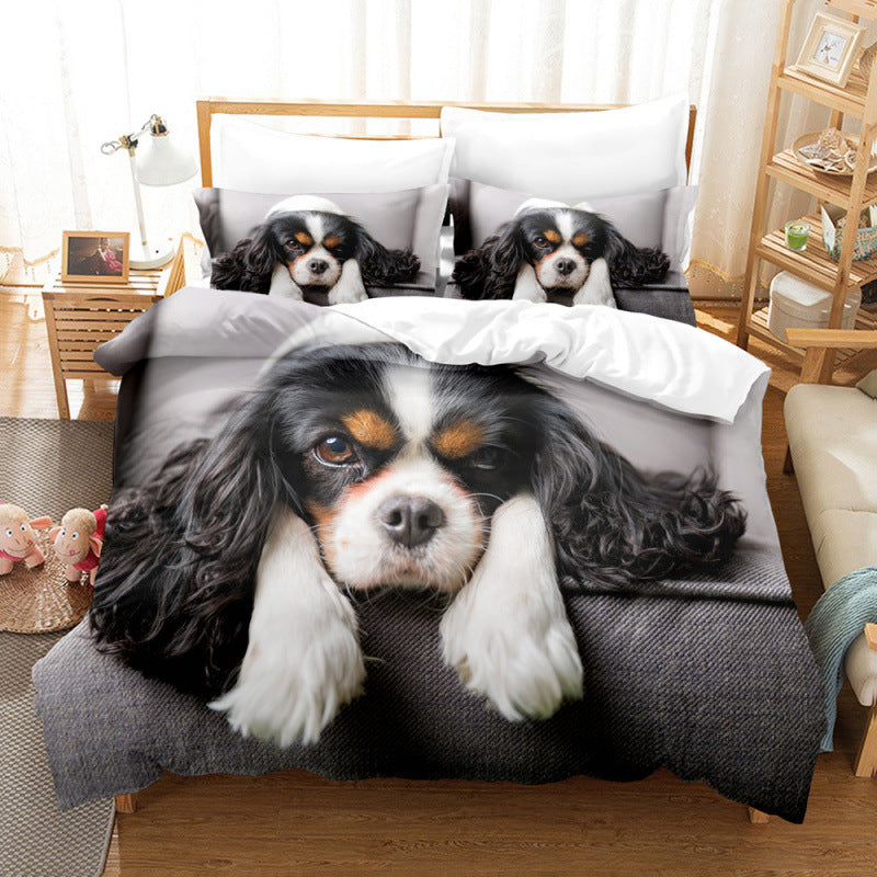 Pet Dog Bedding Set - 3 or 4 Piece Coral Fleece Bed Comforter & Pillowcase