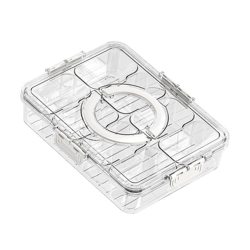 Food Storage Container 8-Grid Transparent Sealed Box Food Grade Kitchen Organizer