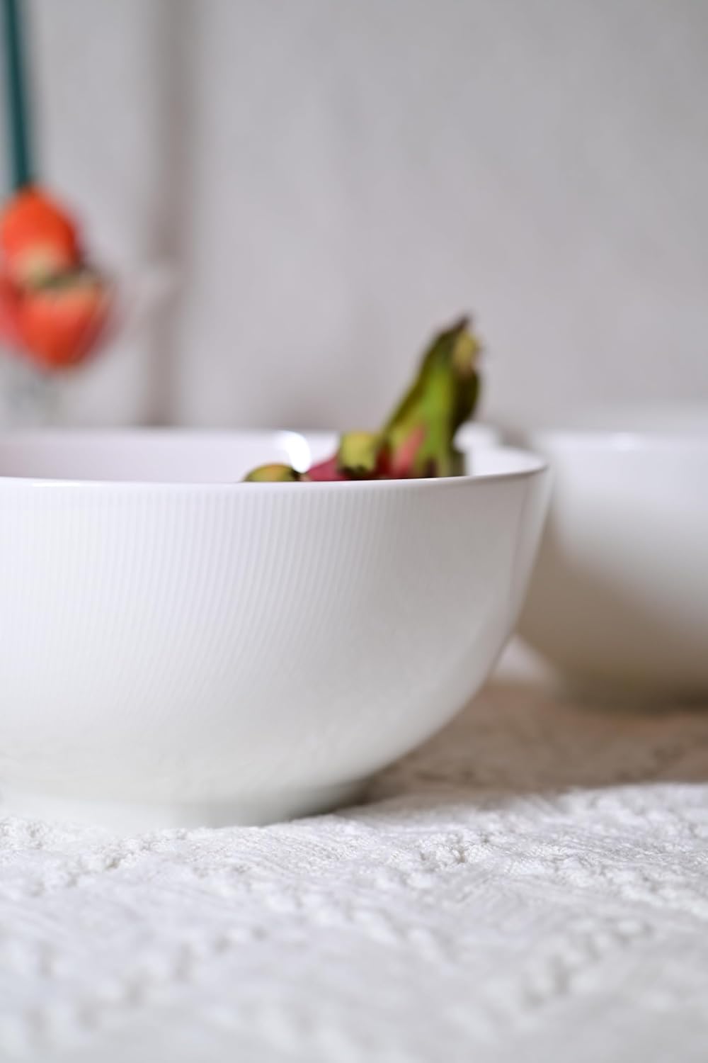 Bone China Dinnerware Set - 2-Piece 8-Inch Serving Bowls, Ivory White