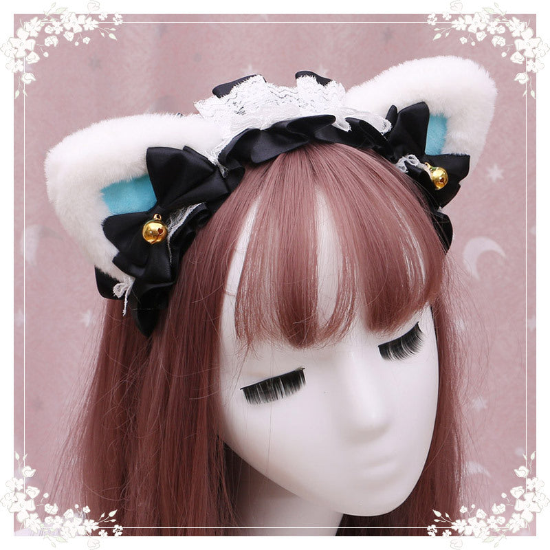 Lolita Cat Ear Headband with Lace - Hair Accessory