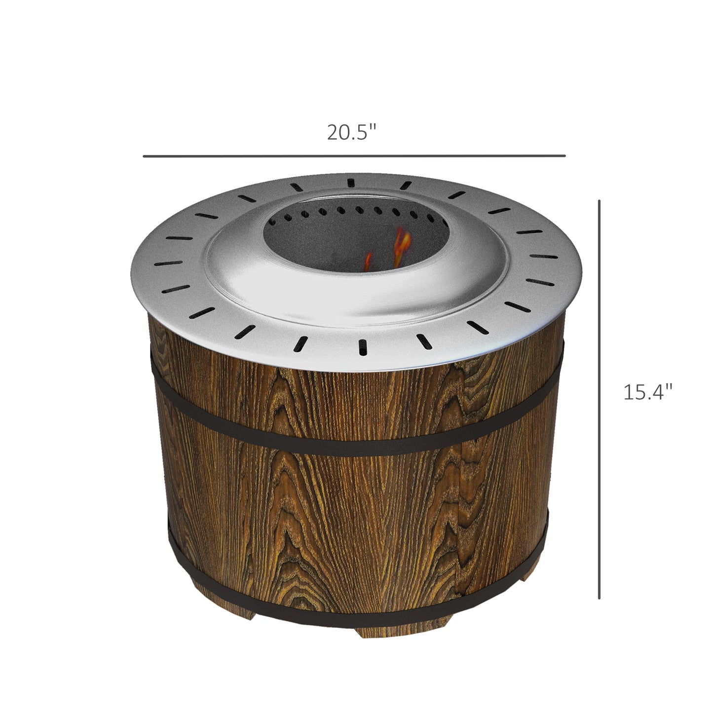 Portable Smokeless Fire Pit for Camping & Backyard - Brown