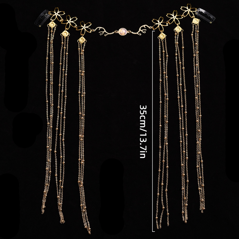 Vintage Tassel Headband with Rhombus Design for Women - Gold Accessory