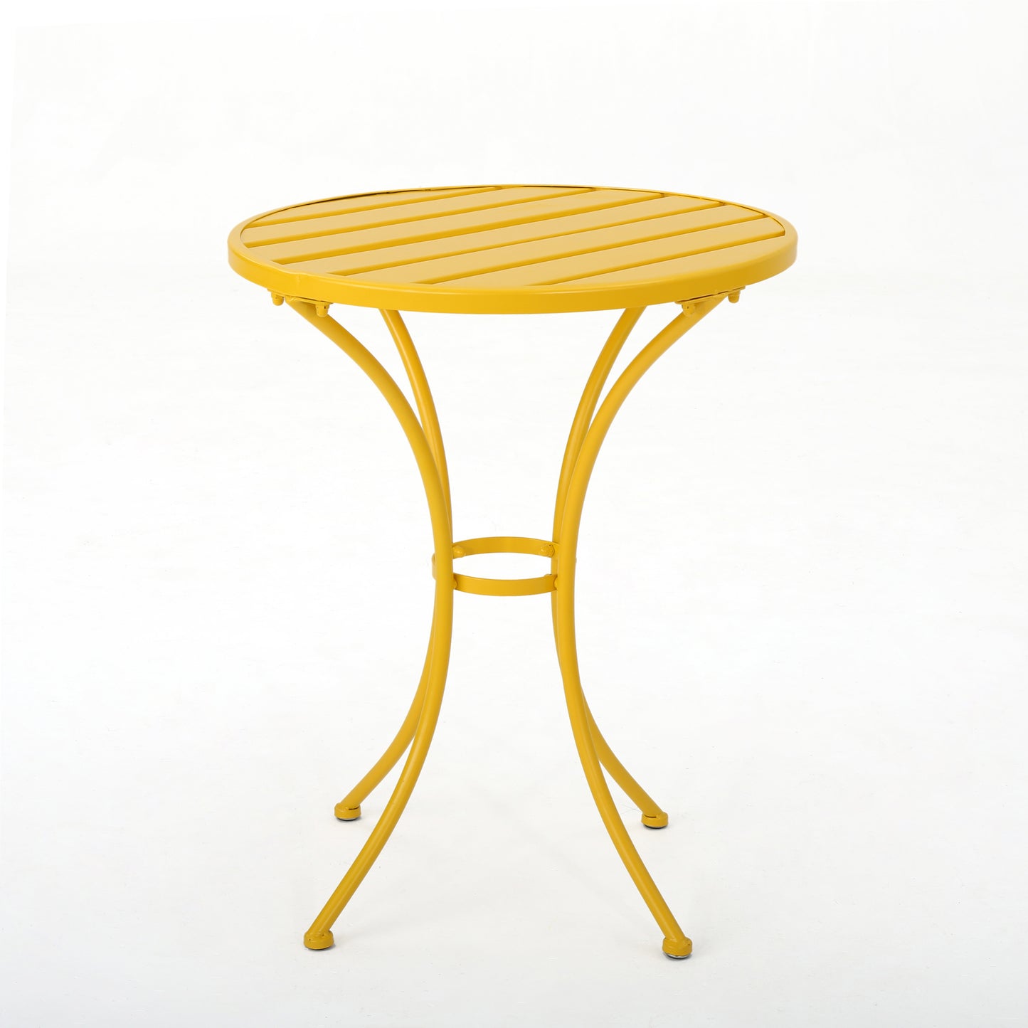 Outdoor 3-Piece Yellow Metal Bistro Set - Iron Table & Chairs
