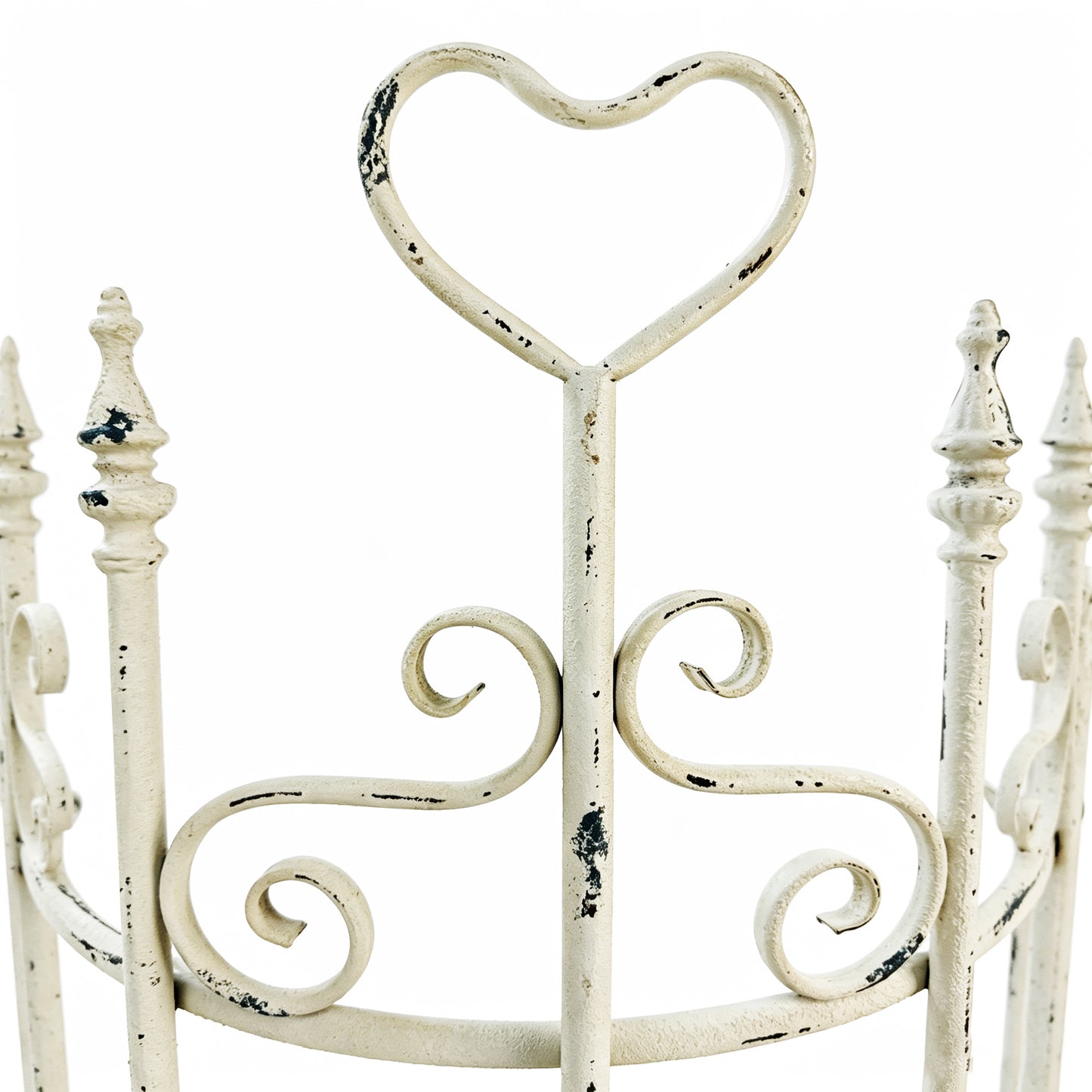 Decorative Iron Garden Fence Panels - Antique White, 2 Pcs