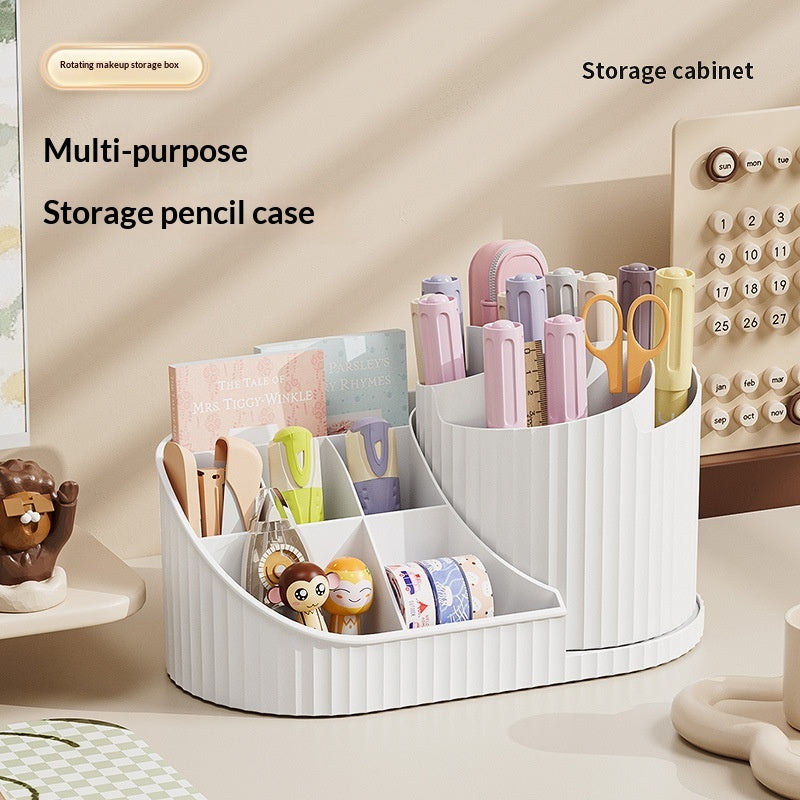 Minimalist Desktop Organizer for Stationery and Cosmetics - Multi-Functional Storage Box