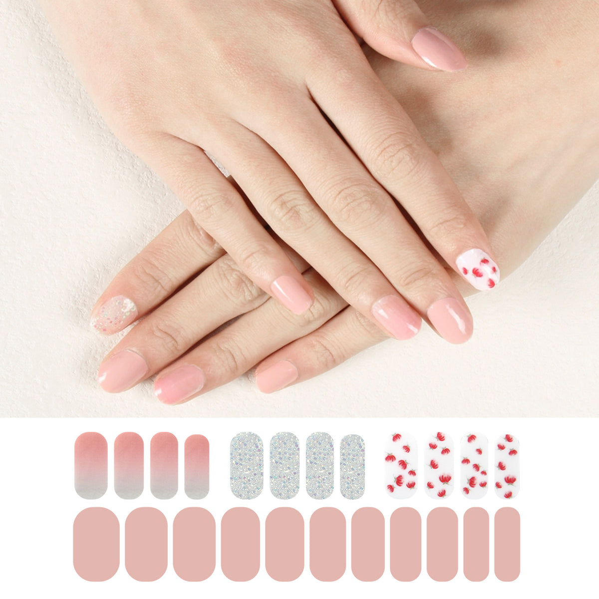 Waterproof Nail Stickers Set - Assorted Designs for Nail Art & Decoration