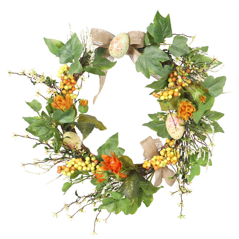 Decorative Easter Egg Wreath 40cm Flower Home Decor Holiday Wreath