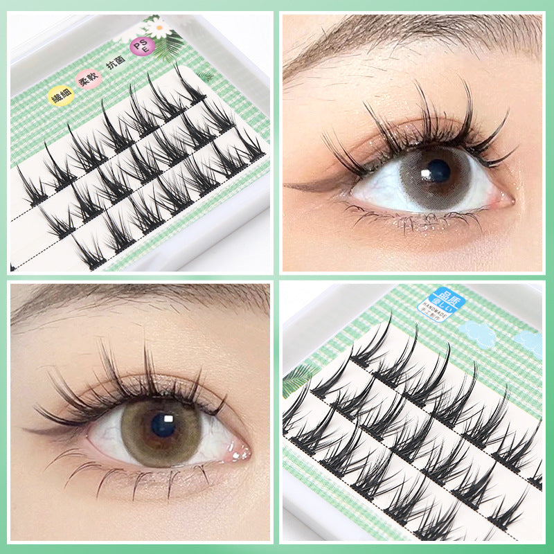 False Eyelashes Segmented Little Devil - Single Line, Hard Stem, Cut Style
