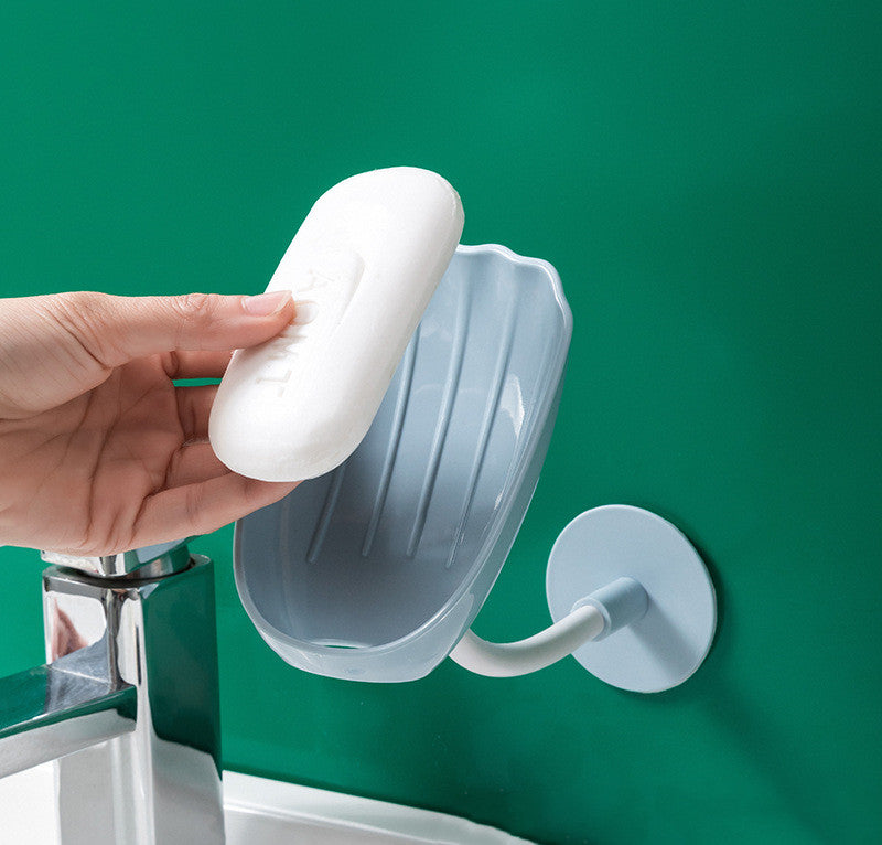 Wall Hanging Soap Dish with Drainage and Free Household Storage Rack