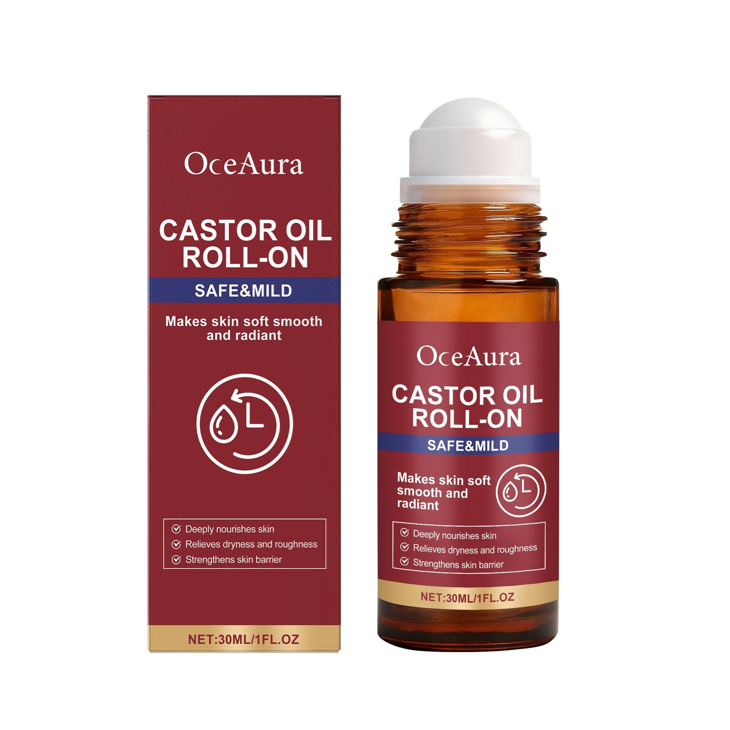 Castor Oil Ball 30ml Natural Face Skin Care Tool for Beauty & Hair