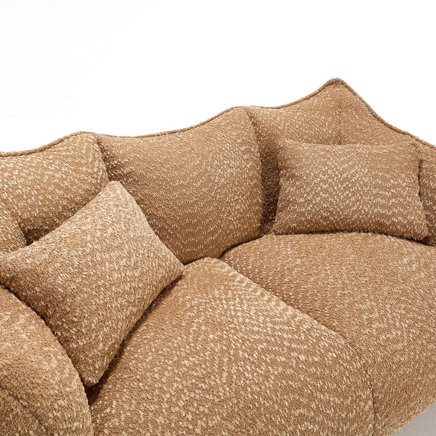 Comfortable Beanbag Chair for Two - Coffee Chenille Sofa