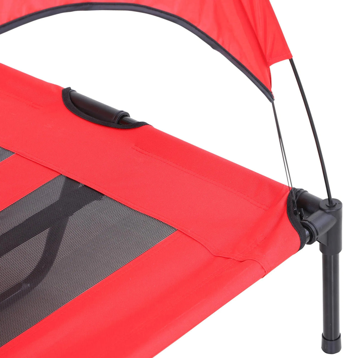 Elevated Dog Cot Bed with Canopy Shade - Portable Outdoor Pet Bed for Medium & Large Dogs