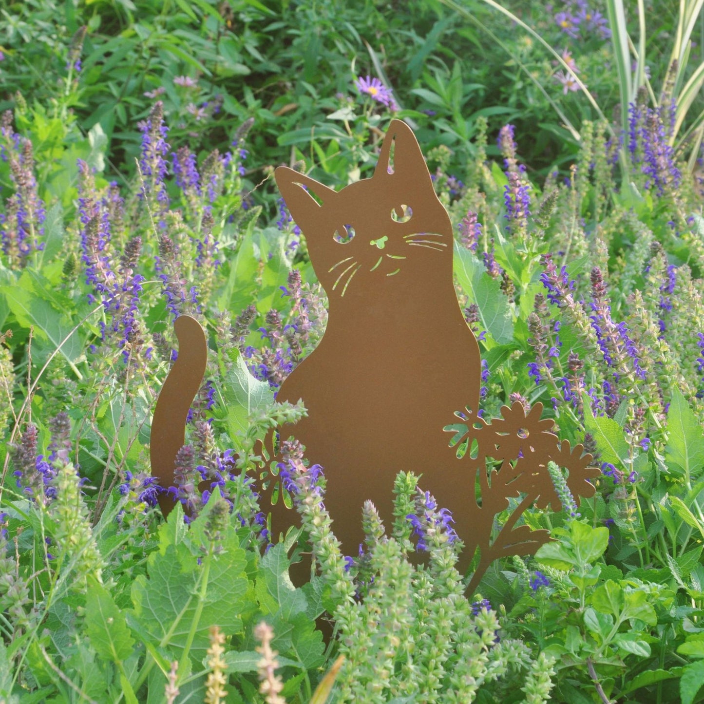 European-Style Pastoral Iron Kitten Flower Holder Garden Wall Decor