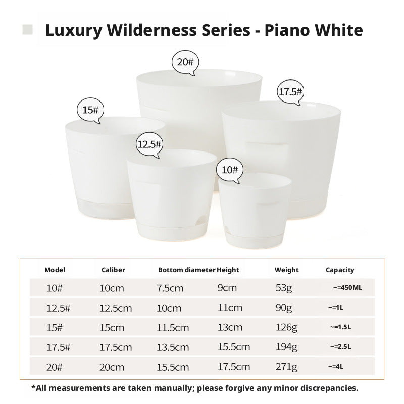 Round Flowerpot with Wide Mouth Cream White 15×11.5×13cm - Home Garden Decor