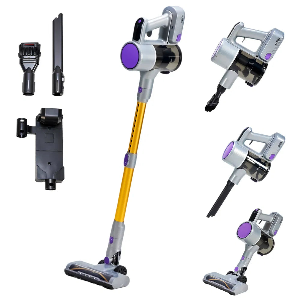 Cordless Stick Vacuum Cleaner with LED Light, Rechargeable & Lightweight