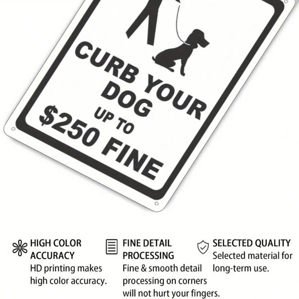 Caution Dog Safety Metal Tin Sign - 8x12 in Wall Decor