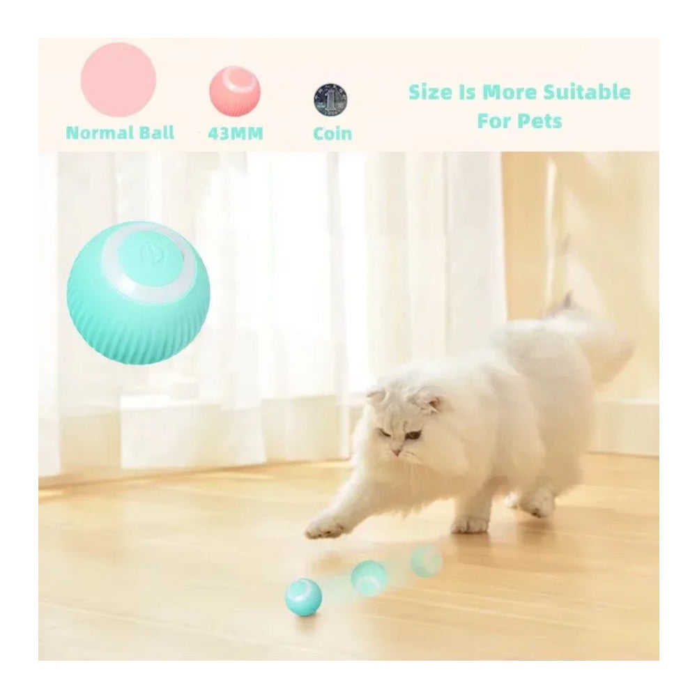 Interactive Rolling Cat Toy Ball - Self-Rotating Silicone Pet Chase Toy