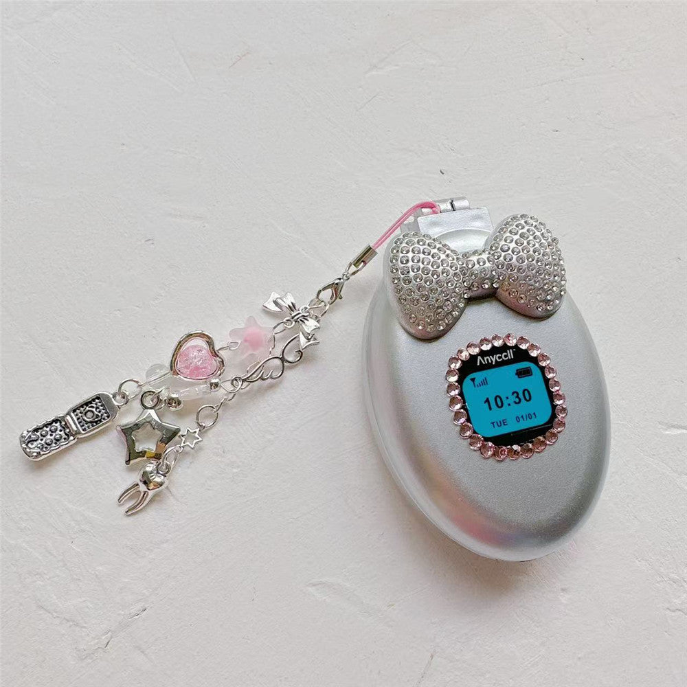 Rhinestone Phone Comb Keychain - Y2K Glam Full Diamond