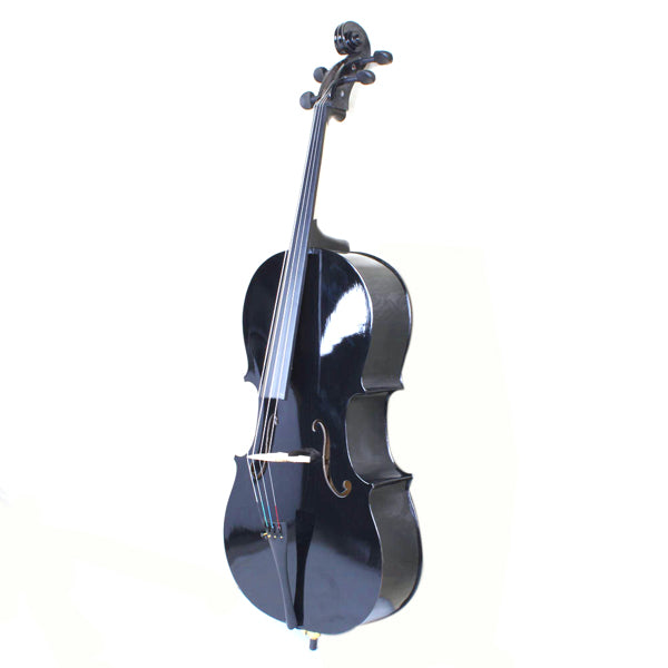 Full Size Basswood Cello Set with Soft Bag - Black