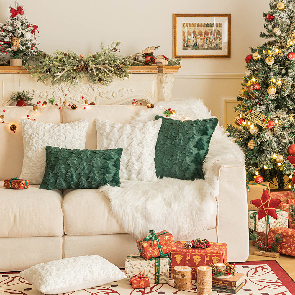 Christmas Decorative Pillow Cover - Holiday Theme Cushions for Home & Garden