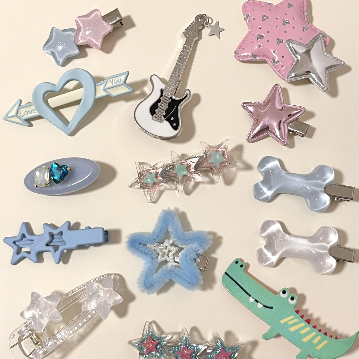 Butterfly & Flower Hair Barrettes Set - 10 Pack
