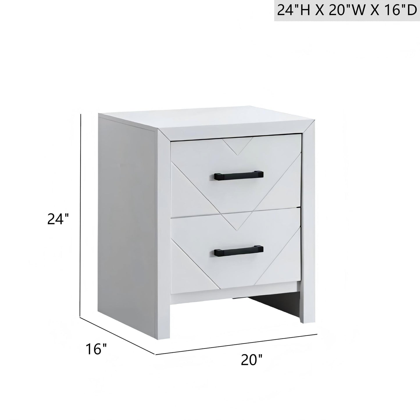 Morris G0093-N 2 Drawer Nightstand White