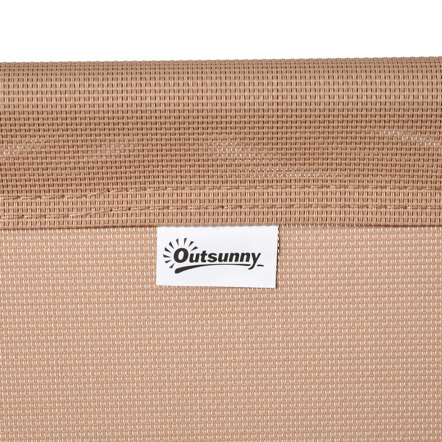 Folding Patio Chair - Portable Bungee Sling with Armrests, Beige