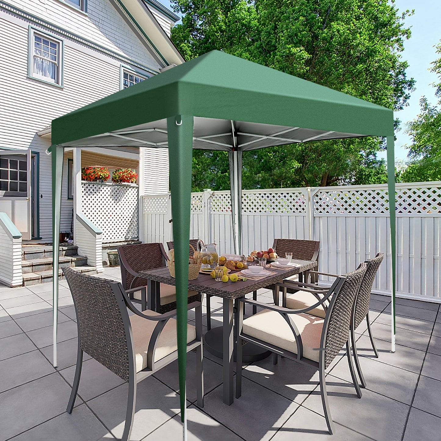 Green Waterproof Folding Tent - 2x2m for Outdoor Events