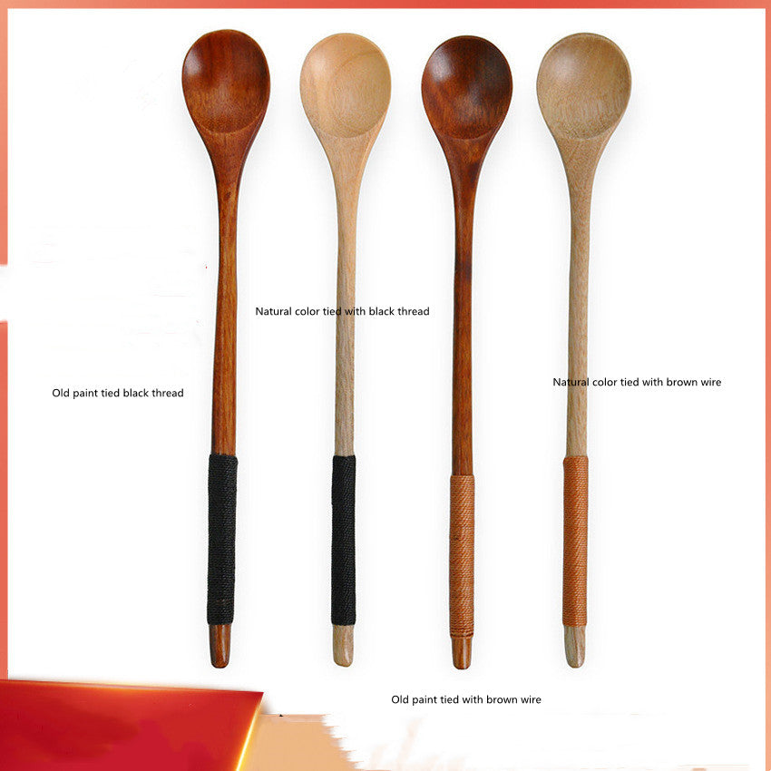 Long Wooden Mixing Spoon for Kitchen Use - Durable & Handcrafted
